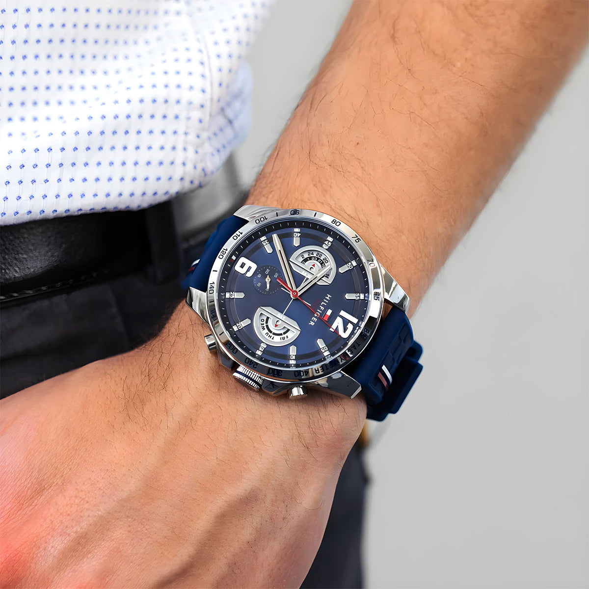 Tommy Hilfiger blue Dial and Rubber strap | 1791476