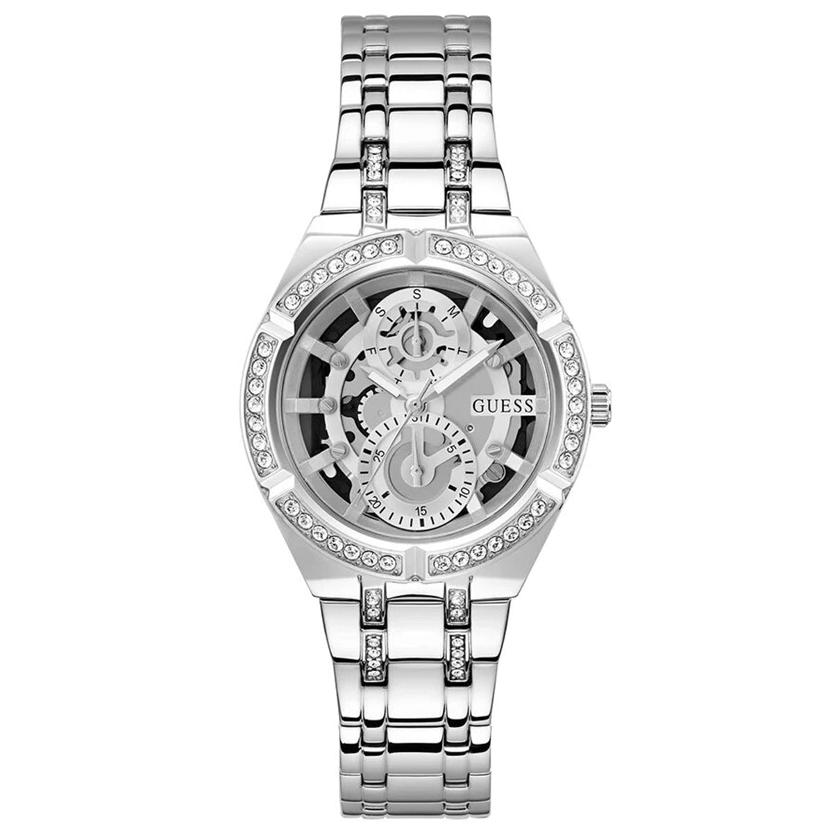 GUESS Ladies Full Silver Multi-function Watch| GW0604L1