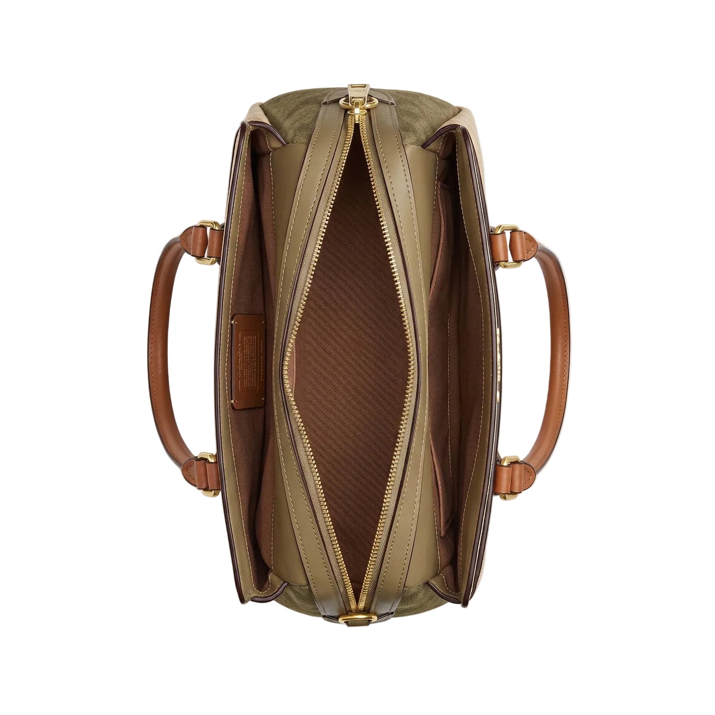 Authentic Coach Signature Canvas Satchel - Tan & Beige