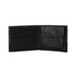 Men's Black Classic Mono Medium Bi-Fold Coin Wallet