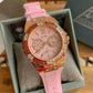 Women Limelight watch W1053L3 with pink dial rubber strap