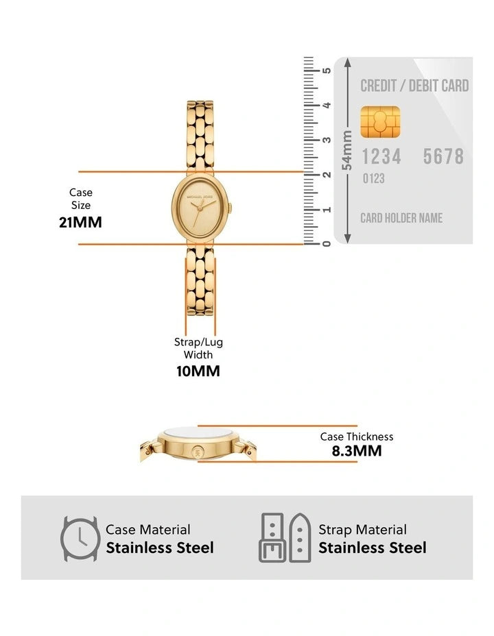 Michael Kors Women's Petite Maude Gold-Tone Oval Watch | MK4955
