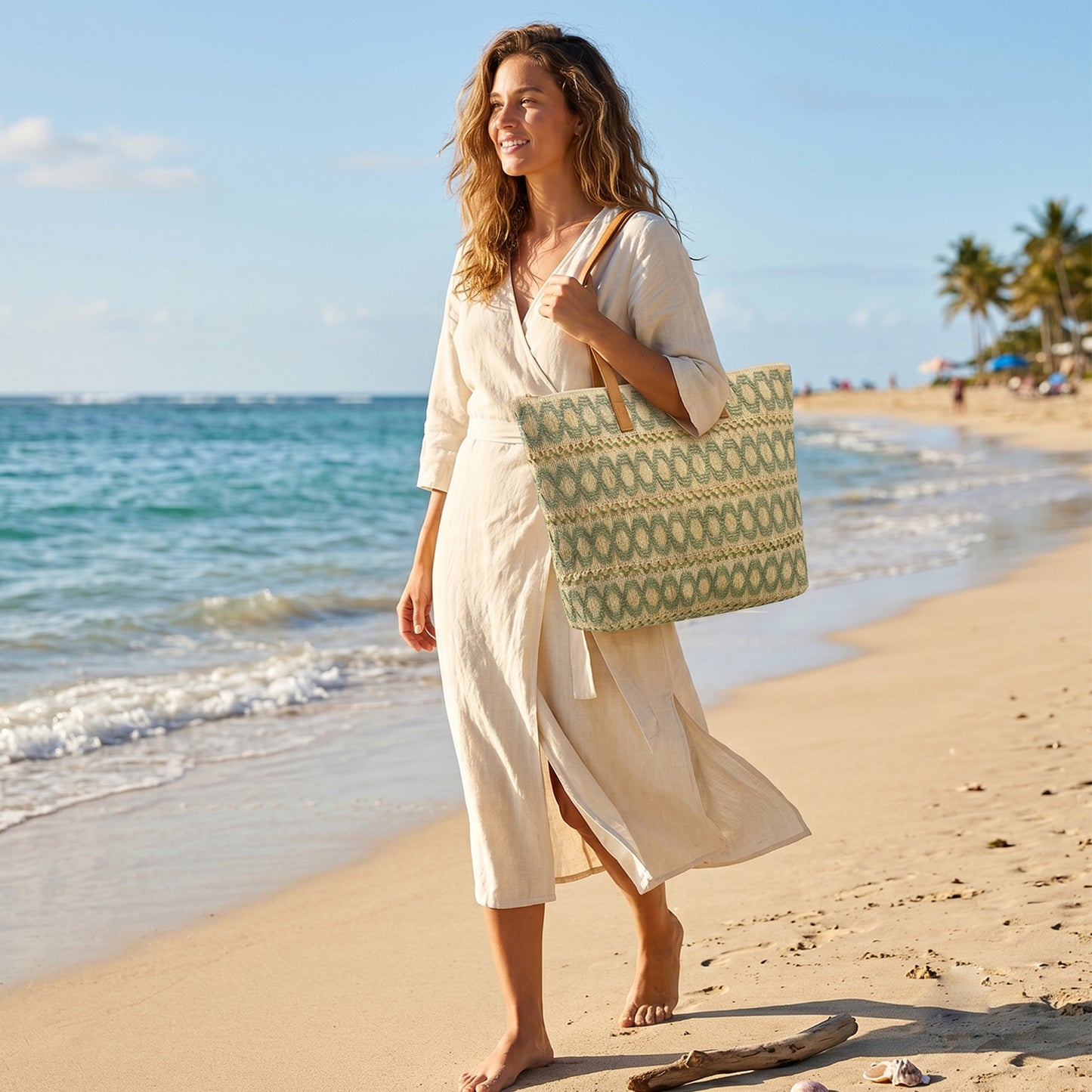 Women's Large Straw Summer Tote Bag | Casual Beach & Travel Handbag