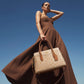Authentic Coach Signature Canvas Satchel - Tan & Beige