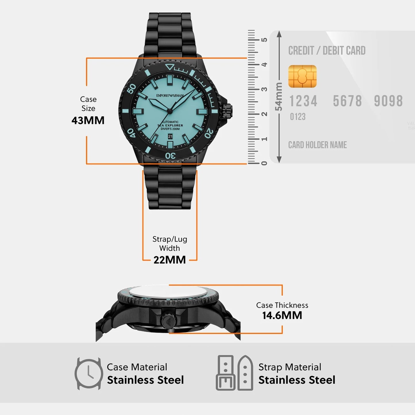 Emporio Armani Sea Diving Explorer Automatic Watch | AR60084