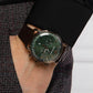 Brown Leather Strap with Green Dial Men's Watch | Aviator AR11334