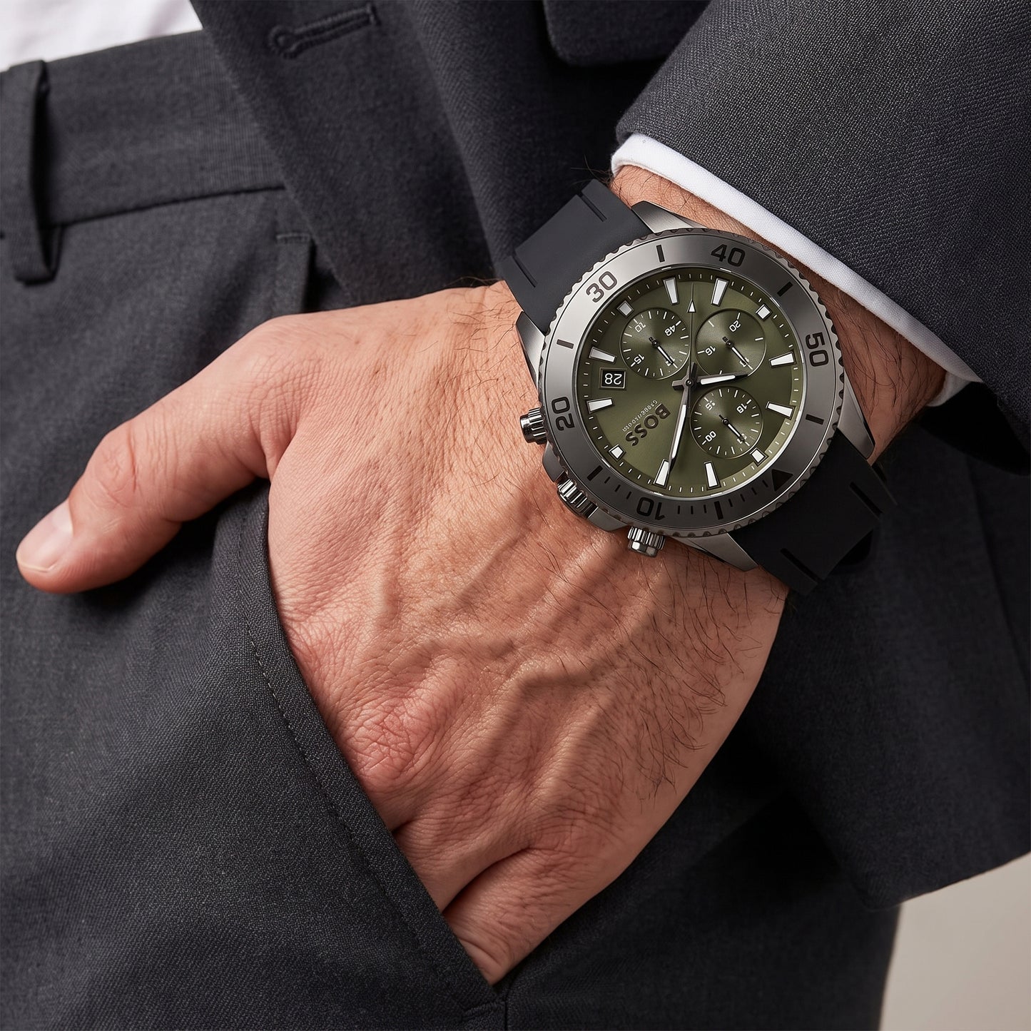 Hugo Boss Men's Watch chronographs watch with silicone strap | 1513967