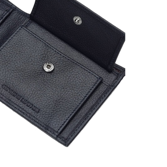 Tommy Black Men's Textured Leather Bifold Wallet