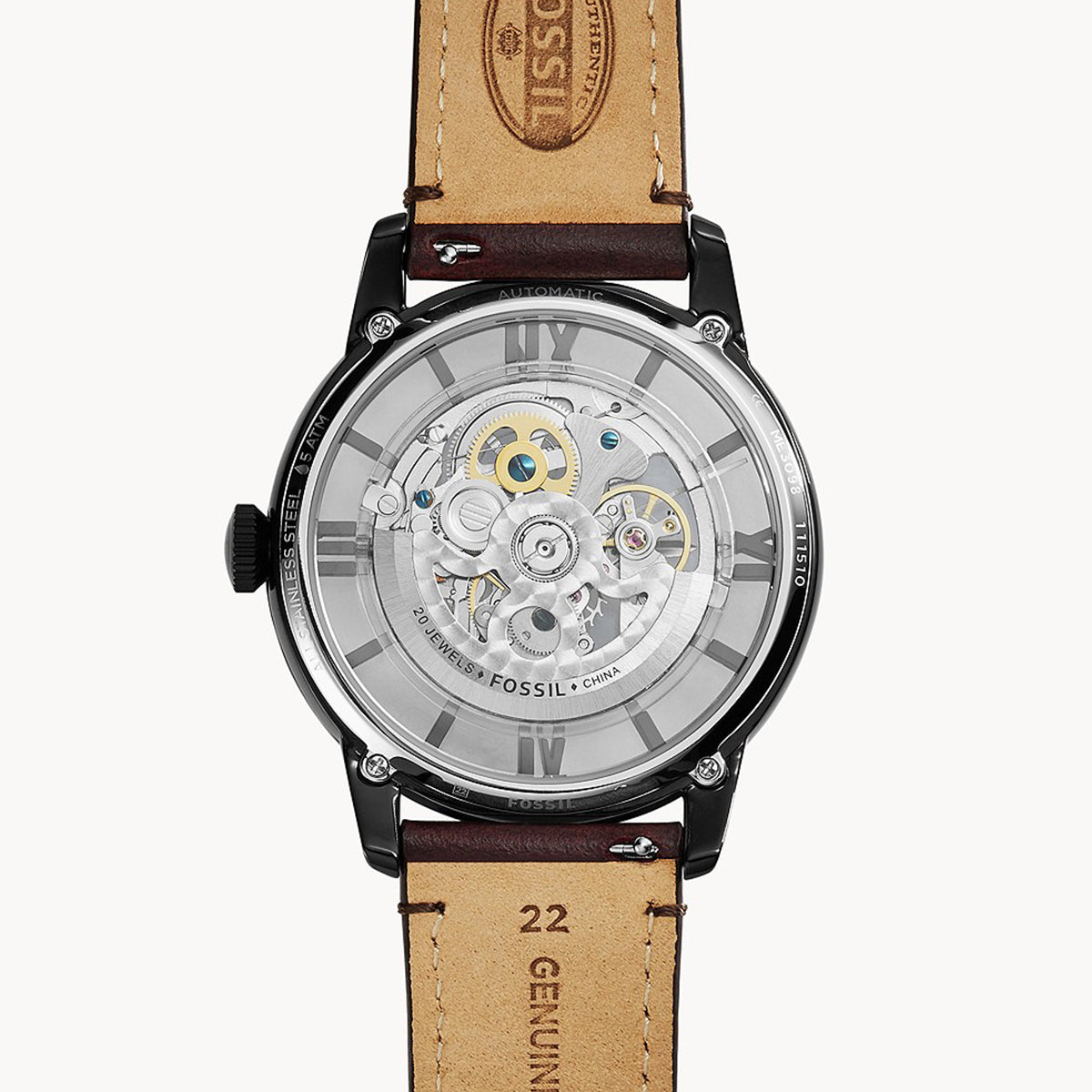 Men's Townsman Automatic Dark Brown Leather Watch | ME3098