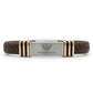 Emporio Armani Men's Braided Leather & Gold Accent Bracelet