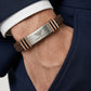 Emporio Armani Men's Braided Leather & Gold Accent Bracelet