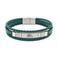 Lacoste Multi-Strand Green Braided Leather Men's Bracelet | One Size