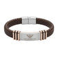 Emporio Armani Men's Braided Leather & Gold Accent Bracelet