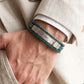 Lacoste Multi-Strand Green Braided Leather Men's Bracelet | One Size