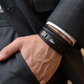 Lacoste Men's Multi-Layer Black Leather & Gunmetal Steel Bracelet