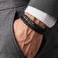 Emporio Armani Men's Double-Strand Black Leather Steel Logo Bracelet