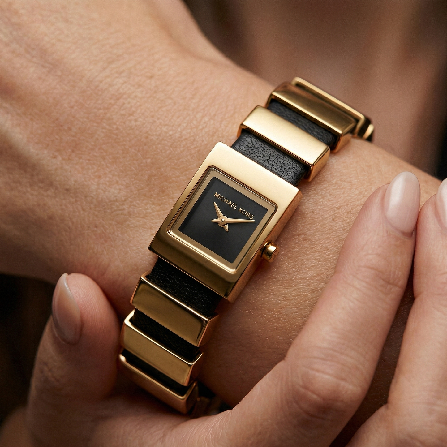 Michael Kors Mini Gold-Tone Leather Women Watch | MK4887