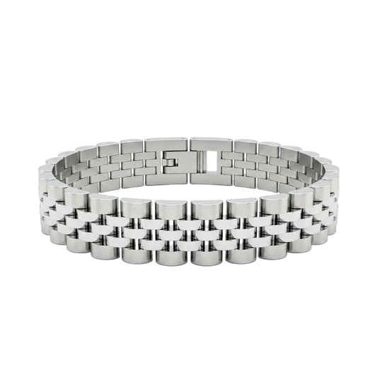 Men's Premium Silver Stainless Steel Adjustable Link Bracelet