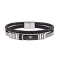 Authentic Emporio Armani Men's Braided Leather & Silver Wire Bracelet