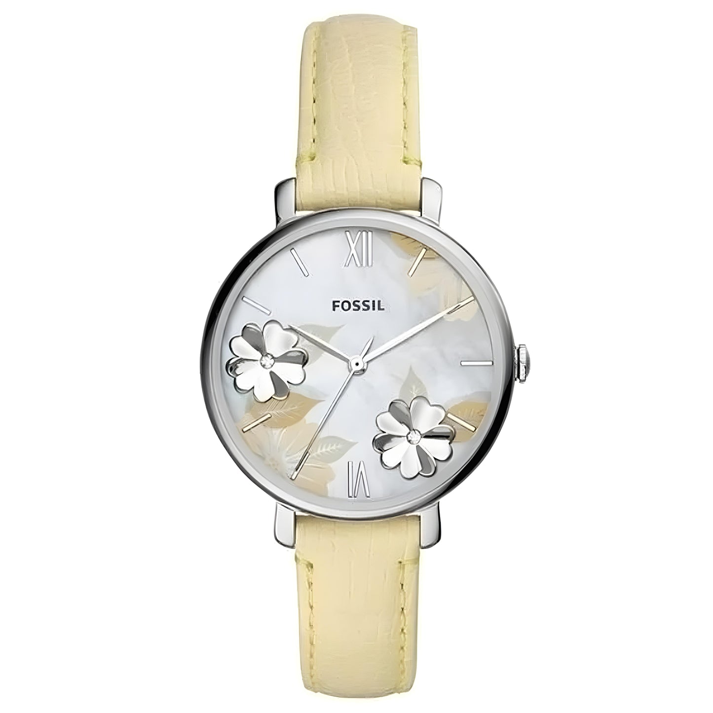 Fossil analog with lemon leather strap women watch | Es4812