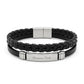 Massimo Dutti Double-Strand Black Wire & Silver Bracelet