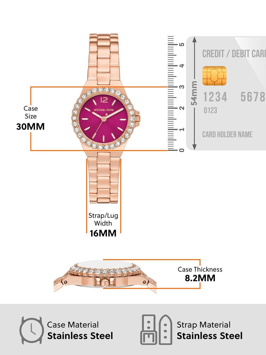 ساعة مايكل كورس لينوكس للنساء بمينا خضراء | MK7395