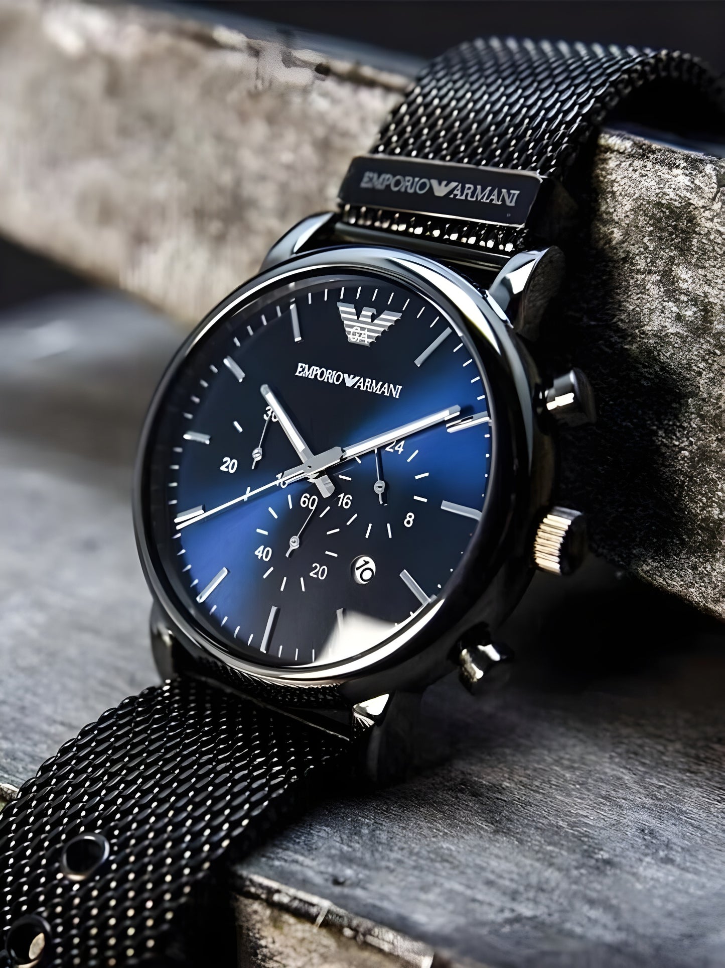 Dark Gray Strap with Blue Dial Men's Watch | Luigi AR1979