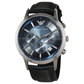 Renato Classic Chronograph Blue Dial Men's Watch - Black Leather strap