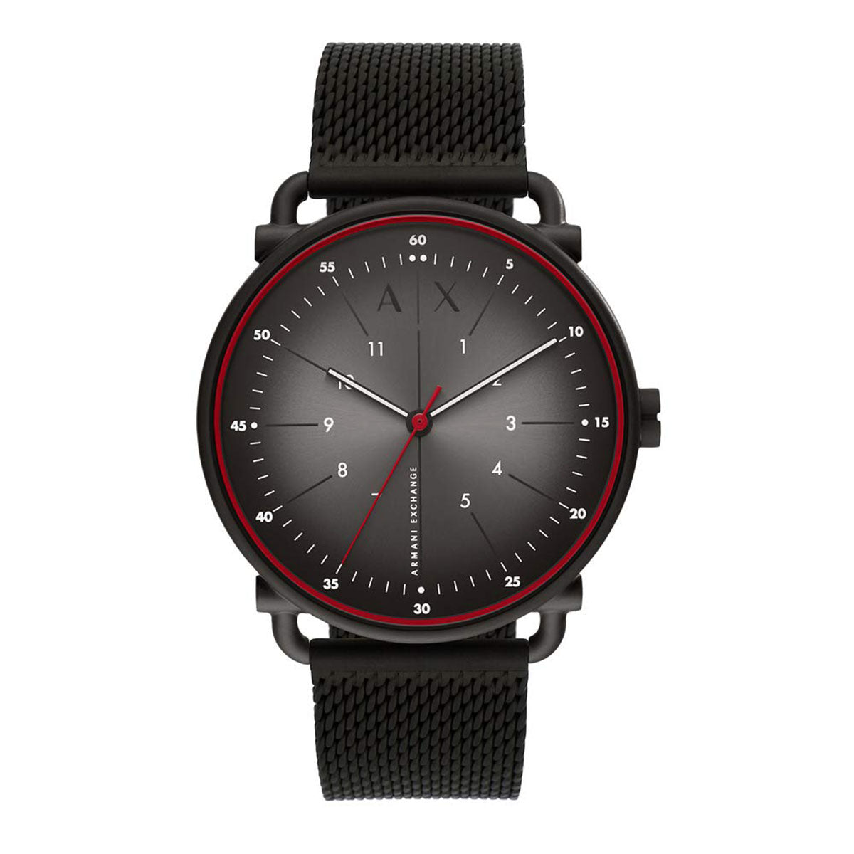 Elegant black strap with small Red frame men’s watch