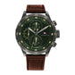 Tommy Men's Analog Leather Wrist Watch green dial
