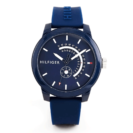 Tommy Hilfiger men's watch with blue silicone bracelet