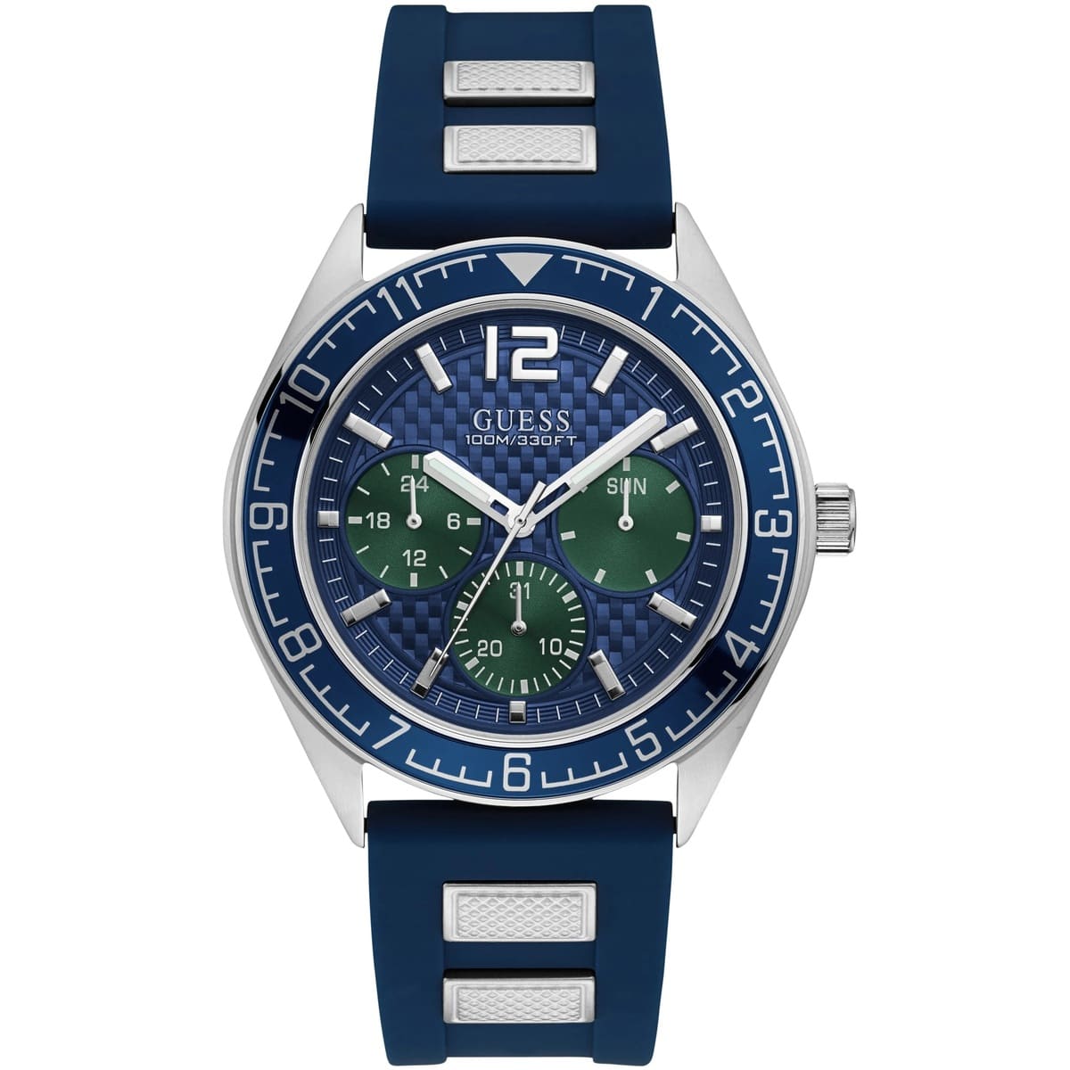 Guess watch for men with blue rubber strap