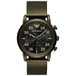 Elegant olive color men's watch with black dial