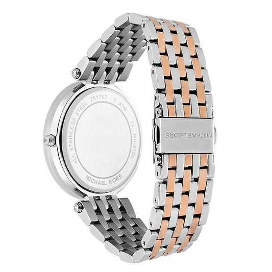 ساعة مايكل كورس للنساء بمينا باللون الذهبي الوردي وسوار من الستانلس ستيل