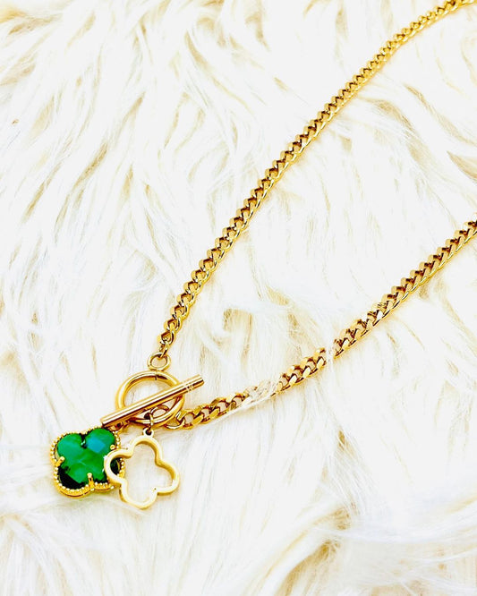 Green flower necklace forwomen