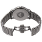 Men's full black watch Stainless steel bracelet and patterned dial