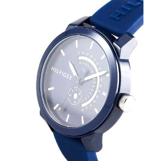 Tommy Hilfiger men's watch with blue silicone bracelet