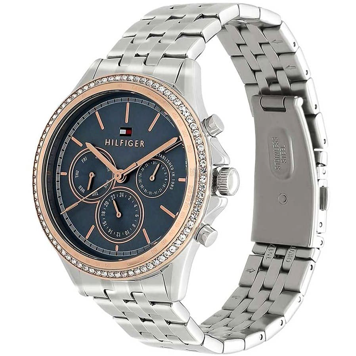 Ari Rose Gold Plated Two Tone Grey Chronograph Dial Bracelet 1781976
