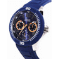 Multifunction Guess watch for men with blue rubber strap