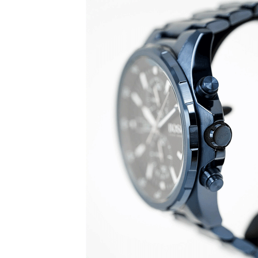 Boss Blue Stainless-Steel Men's Black Dial Watch | 1513824