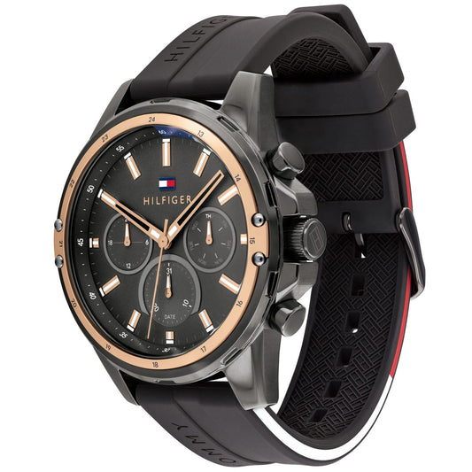 Tommy Hilfiger men's watch with Black silicone strap