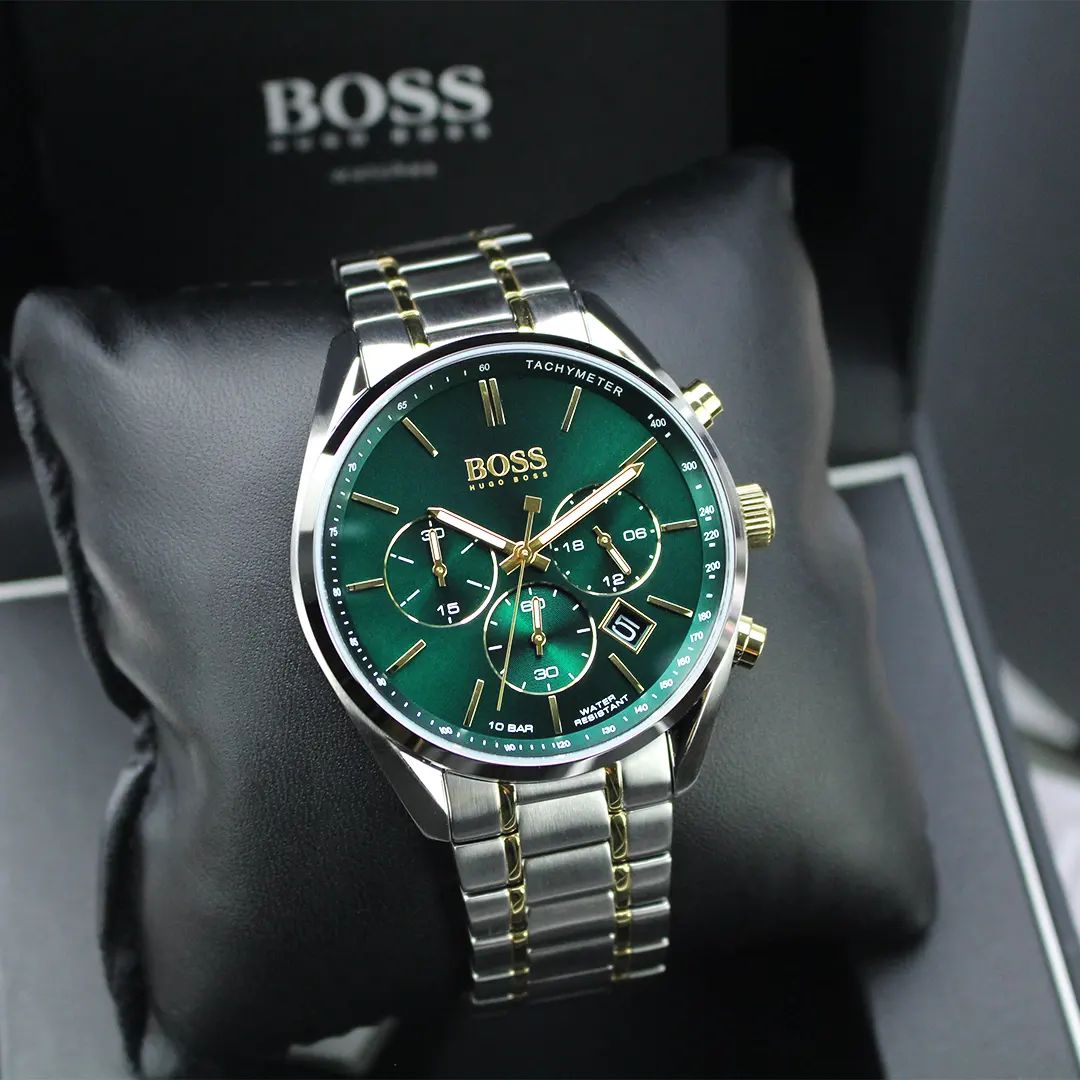 Unique men watch champion with green dial color