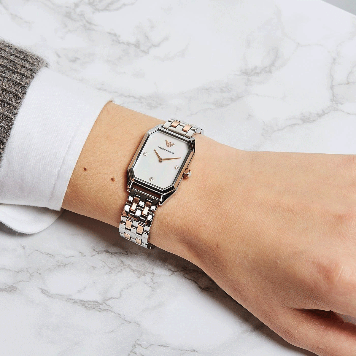 Ladies Gioia silver with rose gold watch