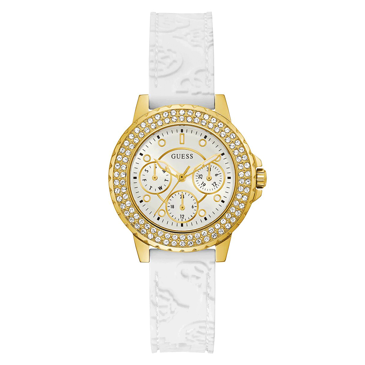 Crown Jewel White Ladies Chronograph Watch