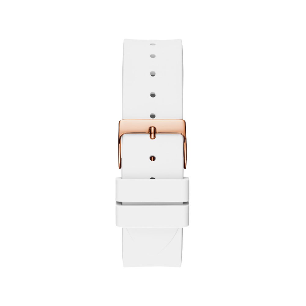GUESS Watch Crush Ladies White Silicone with rose gold case