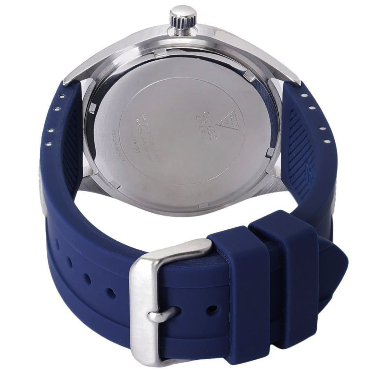 Guess watch for men with blue rubber strap