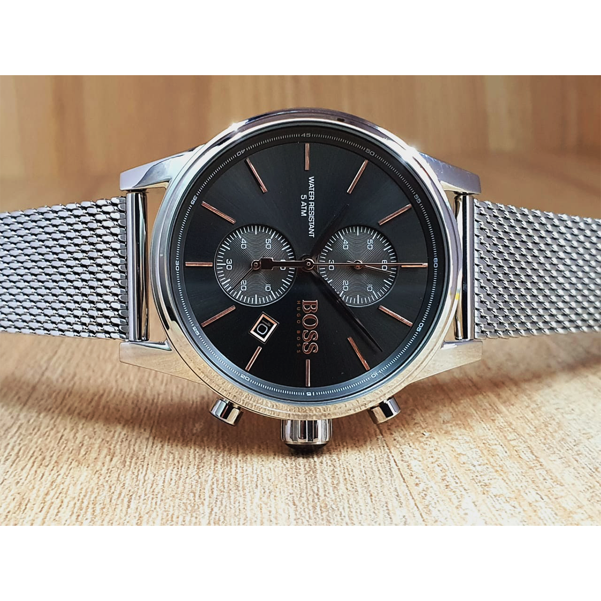Boss Men’s Quartz Silver Stainless Steel black Dial Watch