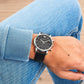 Men's Luigi Chronograph Watch with black leather strap