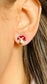 Red mushroom silver earrings