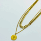 Wide Chain with gold coin